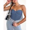 image:imageANRABESS Tube Top for Women Summer Strapless Bandeau Knit Twist Knot Corset Crop Basic Tank Tops 2026 Vacation Beach ClothesDeep Blue
