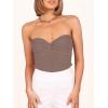 image:imageANRABESS Tube Top for Women Summer Strapless Bandeau Knit Twist Knot Corset Crop Basic Tank Tops 2026 Vacation Beach ClothesDeep Khaki
