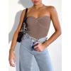 image:imageANRABESS Tube Top for Women Summer Strapless Bandeau Knit Twist Knot Corset Crop Basic Tank Tops 2026 Vacation Beach ClothesDeep Khaki
