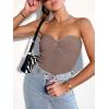 image:imageANRABESS Tube Top for Women Summer Strapless Bandeau Knit Twist Knot Corset Crop Basic Tank Tops 2026 Vacation Beach ClothesDeep Khaki
