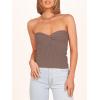 image:imageANRABESS Tube Top for Women Summer Strapless Bandeau Knit Twist Knot Corset Crop Basic Tank Tops 2026 Vacation Beach ClothesDeep Khaki