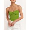 image:imageANRABESS Tube Top for Women Summer Strapless Bandeau Knit Twist Knot Corset Crop Basic Tank Tops 2026 Vacation Beach ClothesGreen