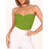 image:imageANRABESS Tube Top for Women Summer Strapless Bandeau Knit Twist Knot Corset Crop Basic Tank Tops 2026 Vacation Beach ClothesGreen
