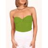image:imageANRABESS Tube Top for Women Summer Strapless Bandeau Knit Twist Knot Corset Crop Basic Tank Tops 2026 Vacation Beach ClothesGreen