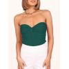 image:imageANRABESS Tube Top for Women Summer Strapless Bandeau Knit Twist Knot Corset Crop Basic Tank Tops 2026 Vacation Beach ClothesOpal Green