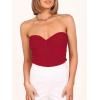 image:imageANRABESS Tube Top for Women Summer Strapless Bandeau Knit Twist Knot Corset Crop Basic Tank Tops 2026 Vacation Beach ClothesRed
