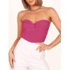 image:imageANRABESS Tube Top for Women Summer Strapless Bandeau Knit Twist Knot Corset Crop Basic Tank Tops 2026 Vacation Beach ClothesRose