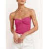 image:imageANRABESS Tube Top for Women Summer Strapless Bandeau Knit Twist Knot Corset Crop Basic Tank Tops 2026 Vacation Beach ClothesRose