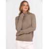 image:imageANRABESS Turtleneck Sweaters for Women Long Sleeve Dressy Casual Soft Knitted Button Pullover Tops 2025 Fall Winter ClothesBright Tan
