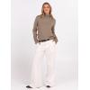 image:imageANRABESS Turtleneck Sweaters for Women Long Sleeve Dressy Casual Soft Knitted Button Pullover Tops 2025 Fall Winter ClothesBright Tan