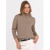 image:imageANRABESS Turtleneck Sweaters for Women Long Sleeve Dressy Casual Soft Knitted Button Pullover Tops 2025 Fall Winter ClothesBright Tan