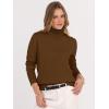 image:imageANRABESS Turtleneck Sweaters for Women Long Sleeve Dressy Casual Soft Knitted Button Pullover Tops 2025 Fall Winter ClothesDeep Caramel