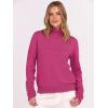 image:imageANRABESS Turtleneck Sweaters for Women Long Sleeve Dressy Casual Soft Knitted Button Pullover Tops 2025 Fall Winter ClothesHot Pink