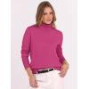 image:imageANRABESS Turtleneck Sweaters for Women Long Sleeve Dressy Casual Soft Knitted Button Pullover Tops 2025 Fall Winter ClothesHot Pink