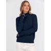 image:imageANRABESS Turtleneck Sweaters for Women Long Sleeve Dressy Casual Soft Knitted Button Pullover Tops 2025 Fall Winter ClothesNavy Blue