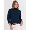 image:imageANRABESS Turtleneck Sweaters for Women Long Sleeve Dressy Casual Soft Knitted Button Pullover Tops 2025 Fall Winter ClothesNavy Blue
