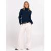 image:imageANRABESS Turtleneck Sweaters for Women Long Sleeve Dressy Casual Soft Knitted Button Pullover Tops 2025 Fall Winter ClothesNavy Blue