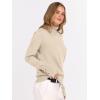 image:imageANRABESS Turtleneck Sweaters for Women Long Sleeve Dressy Casual Soft Knitted Button Pullover Tops 2025 Fall Winter ClothesParchment