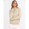 image:imageANRABESS Turtleneck Sweaters for Women Long Sleeve Dressy Casual Soft Knitted Button Pullover Tops 2025 Fall Winter ClothesParchment