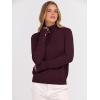 image:imageANRABESS Turtleneck Sweaters for Women Long Sleeve Dressy Casual Soft Knitted Button Pullover Tops 2025 Fall Winter ClothesWine Red