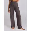 image:imageANRABESS Women 2 Piece Lounge Pajamas Sets Casual Ribbed Knit Long Sleeve Top Pants Matching Set 2025 Fall Outfits ClothesDark Brown