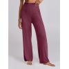image:imageANRABESS Women 2 Piece Lounge Pajamas Sets Casual Ribbed Knit Long Sleeve Top Pants Matching Set 2025 Fall Outfits ClothesDark Red