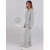 image:imageANRABESS Women 2 Piece Lounge Pajamas Sets Casual Ribbed Knit Long Sleeve Top Pants Matching Set 2025 Fall Outfits ClothesGrey