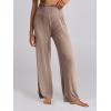 image:imageANRABESS Women 2 Piece Lounge Pajamas Sets Casual Ribbed Knit Long Sleeve Top Pants Matching Set 2025 Fall Outfits ClothesKhaki