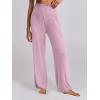 image:imageANRABESS Women 2 Piece Lounge Pajamas Sets Casual Ribbed Knit Long Sleeve Top Pants Matching Set 2025 Fall Outfits ClothesPink
