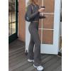 image:imageANRABESS Women 2 Piece Outfits Spring Lounge Sets Long Sleeve Cropped Top Fold Over Flare Pants Comfy Pajamas Set Y2K ClothesDeep Grey