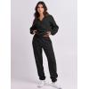 image:imageANRABESS Women 2 Piece Outfits Sweatsuit Oversized Half Zip Sweatshirt Jogger Sweatpants Tracksuit Lounge Set 2025 ClothesBlack