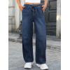 image:imageANRABESS Women Barrel Jeans High Waisted Wide Leg Drawstring Denim Pants Y2K Baggy Loose Fit Trouser Jeans with PocketsDark Blue