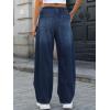 image:imageANRABESS Women Barrel Jeans High Waisted Wide Leg Drawstring Denim Pants Y2K Baggy Loose Fit Trouser Jeans with PocketsDark Blue