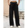image:imageANRABESS Women Barrel Jeans High Waisted Wide Leg Drawstring Denim Pants Y2K Baggy Loose Fit Trouser Jeans with PocketsFaded Black