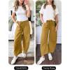 image:imageANRABESS Women Barrel Jeans High Waisted Wide Leg Drawstring Denim Pants Y2K Baggy Loose Fit Trouser Jeans with PocketsLight Khaki