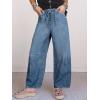 image:imageANRABESS Women Barrel Jeans High Waisted Wide Leg Drawstring Denim Pants Y2K Baggy Loose Fit Trouser Jeans with PocketsMedium Blue