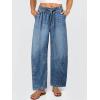 image:imageANRABESS Women Barrel Jeans High Waisted Wide Leg Drawstring Denim Pants Y2K Baggy Loose Fit Trouser Jeans with PocketsMedium Blue