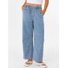 image:imageANRABESS Women Barrel Jeans High Waisted Wide Leg Drawstring Denim Pants Y2K Baggy Loose Fit Trouser Jeans with PocketsSky Blue