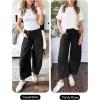 image:imageANRABESS Women Barrel Jeans High Waisted Wide Leg Drawstring Denim Pants Y2K Baggy Loose Fit Trouser Jeans with PocketsTrue Black