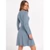image:imageANRABESS Women Long Sleeve Ribbed Knit Short Dresses 2026 Spring V Neck Casual Swing A Line Sweater DressBlue