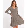 image:imageANRABESS Women Long Sleeve Ribbed Knit Short Dresses 2026 Spring V Neck Casual Swing A Line Sweater DressCool Ash Brown