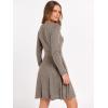 image:imageANRABESS Women Long Sleeve Ribbed Knit Short Dresses 2026 Spring V Neck Casual Swing A Line Sweater DressCool Ash Brown