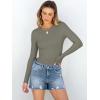 image:imageANRABESS Women Long Sleeve Shirts Rib Knit Slim Fit Tops Basic Tee Spring Outfits Casual TShirt Underscrubs Layer ClothesArmy Green