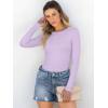 image:imageANRABESS Women Long Sleeve Shirts Rib Knit Slim Fit Tops Basic Tee Spring Outfits Casual TShirt Underscrubs Layer ClothesPurple