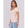 image:imageANRABESS Women Short Sleeve Tops Scoop Neck Ribbed Knit Slim Fitted Basic Tee Shirt Casual Summer Clothes 2026 Spring OutfitsBeige