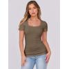 image:imageANRABESS Women Short Sleeve Tops Scoop Neck Ribbed Knit Slim Fitted Basic Tee Shirt Casual Summer Clothes 2026 Spring OutfitsCoffee