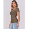 image:imageANRABESS Women Short Sleeve Tops Scoop Neck Ribbed Knit Slim Fitted Basic Tee Shirt Casual Summer Clothes 2026 Spring OutfitsCoffee