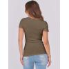 image:imageANRABESS Women Short Sleeve Tops Scoop Neck Ribbed Knit Slim Fitted Basic Tee Shirt Casual Summer Clothes 2026 Spring OutfitsCoffee