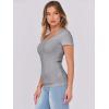image:imageANRABESS Women Short Sleeve Tops Scoop Neck Ribbed Knit Slim Fitted Basic Tee Shirt Casual Summer Clothes 2026 Spring OutfitsGrey