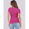 image:imageANRABESS Women Short Sleeve Tops Scoop Neck Ribbed Knit Slim Fitted Basic Tee Shirt Casual Summer Clothes 2026 Spring OutfitsHot Pink